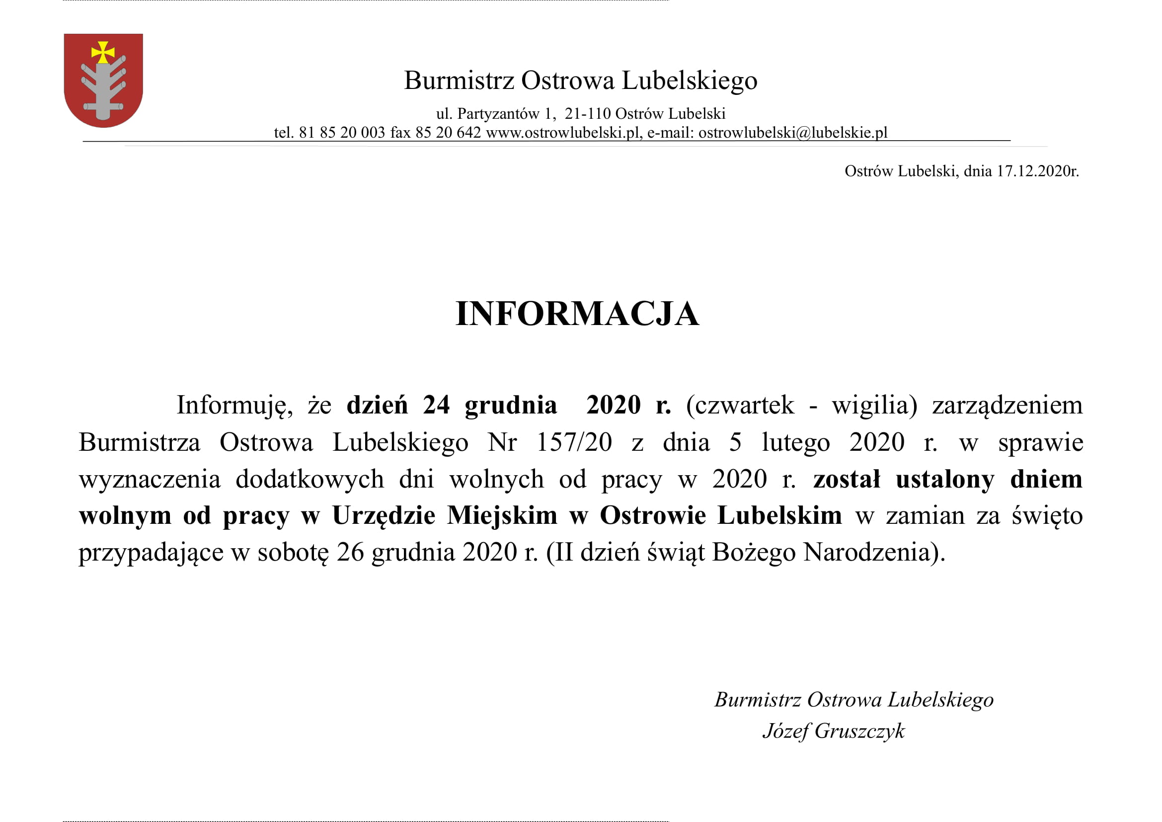Firmówka Dzień wolny 1